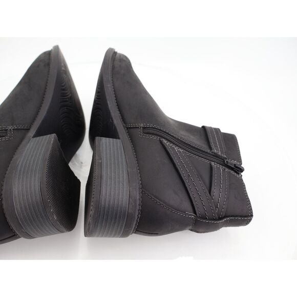 Clarks Women's Maye Strap Boot Size 10 Black Leather Block Heel Comfy Ankle - Picture 8 of 13